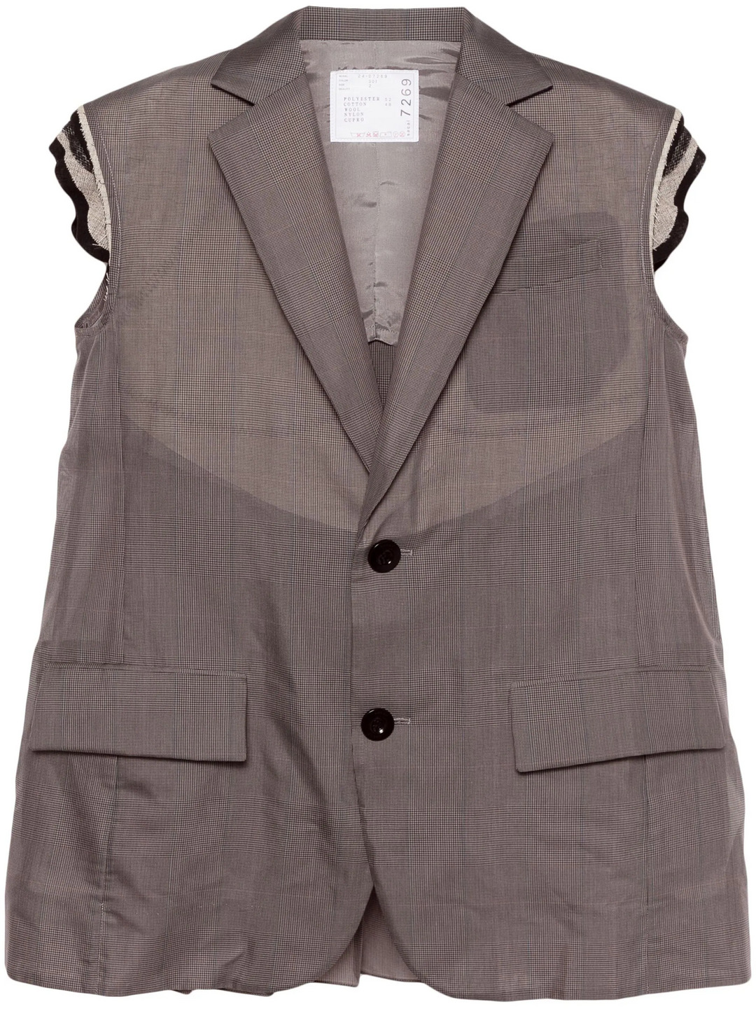sacai - sacai Chalk Stripe / Glencheck Vest ジレ sacai Chalk Stripe / Glencheck Vest | REVERSIBLE