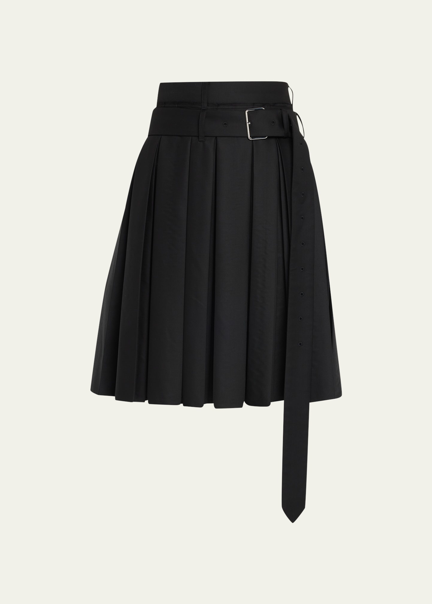 Pleated Belted Skirt - 1
