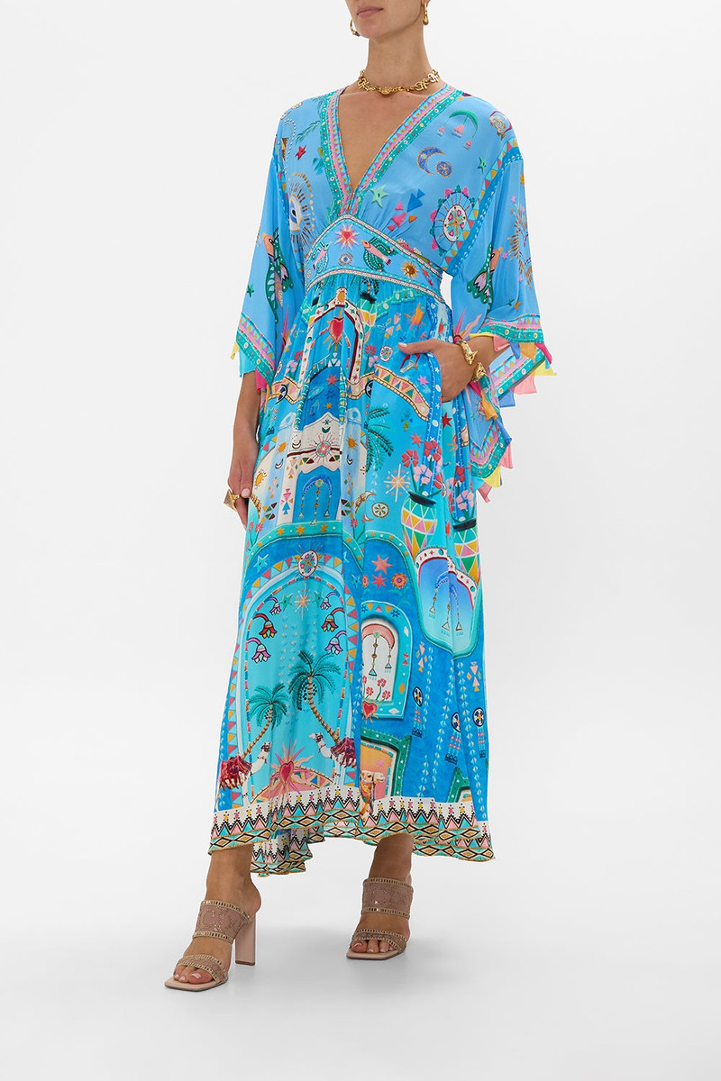 WAISTED DRESS WITH KIMONO SLEEVE 4