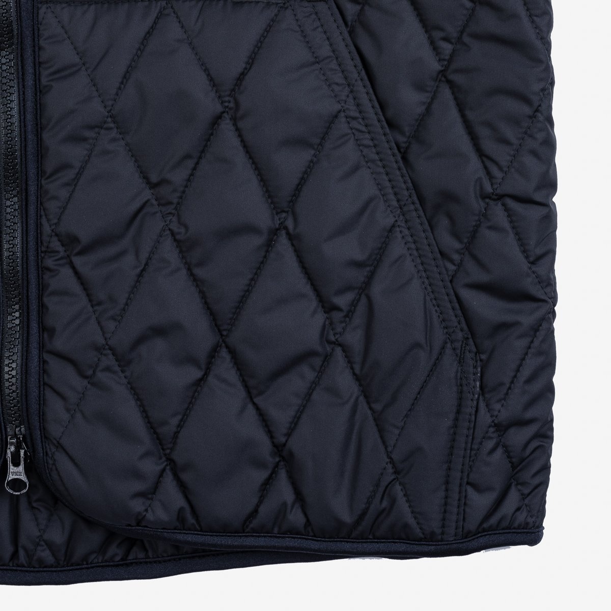 IHJ-118-BLK Collarless Lightweight Quilted Jacket - Black - 10