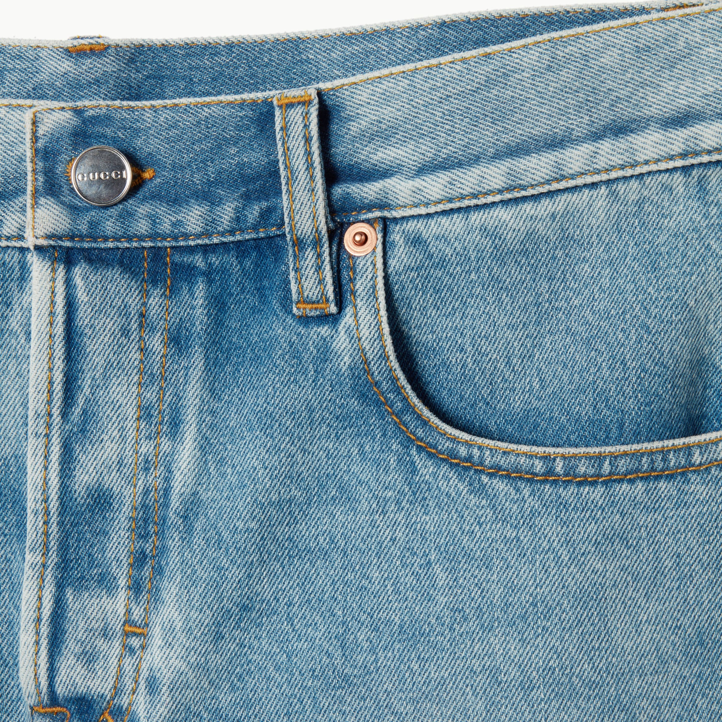 Stonewashed denim shorts - 6