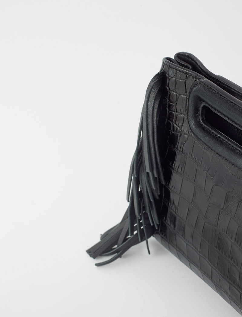Mini embossed-leather M bag with chain 5
