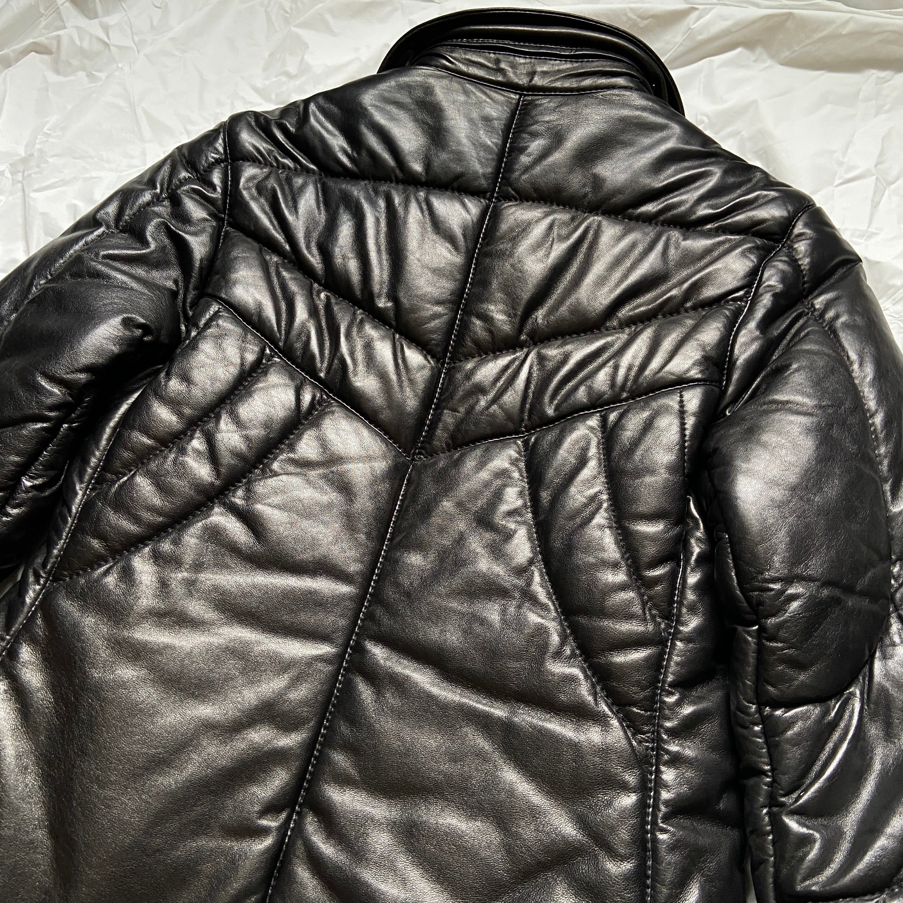 Gucci Fall 1998 Tom Ford Lambskin Leather Quilted Down Puffer Jacket 38 - 14
