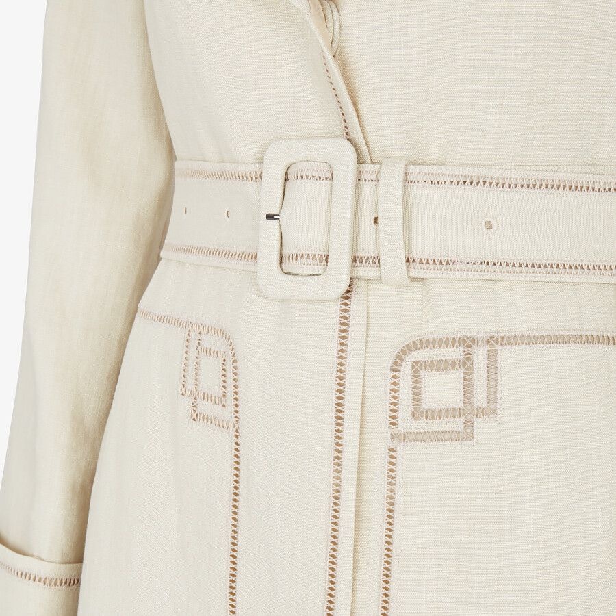 Beige linen trench coat - 3