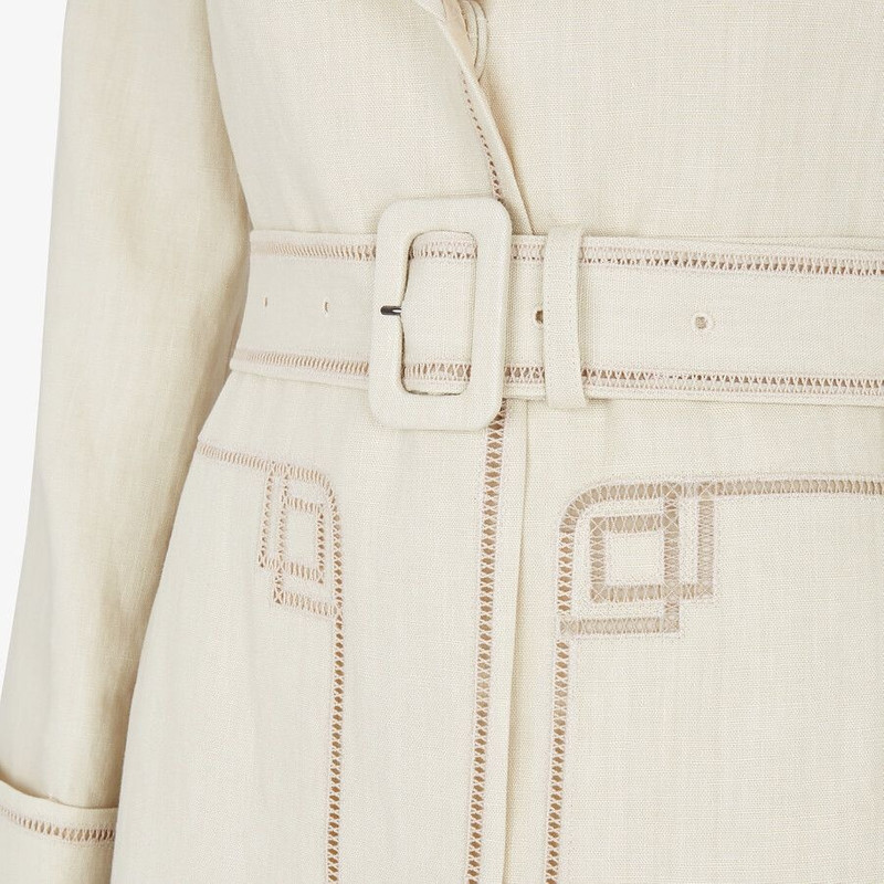 Beige linen trench coat 3