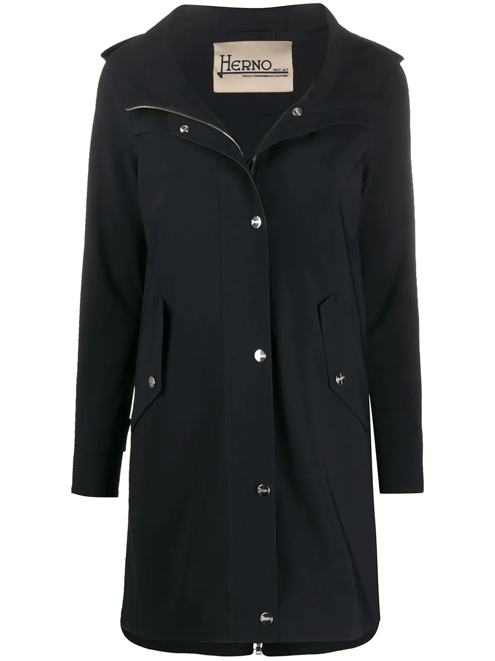 hooded lightweight coat - 1