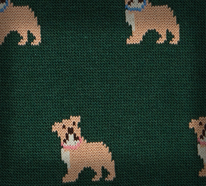 Dark Green Cotton-Blend 'Bulldog' Socks 4