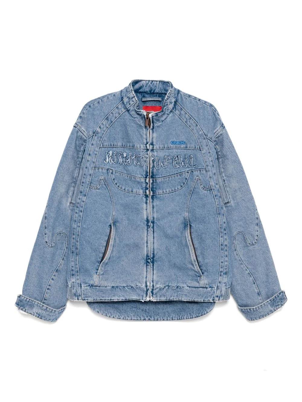 panelled denim jacket - 1