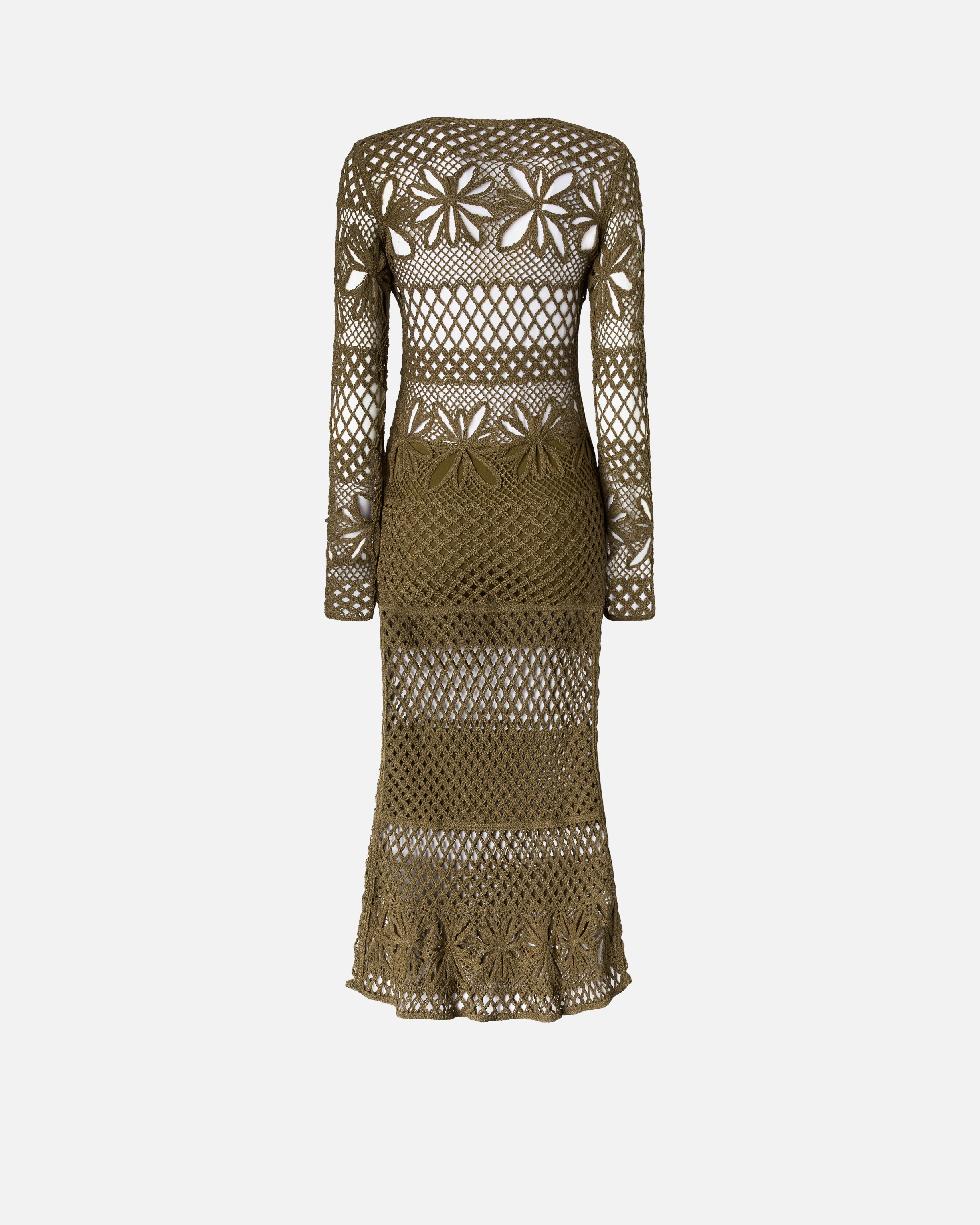 LONG OPENWORK CROCHET DRESS - 6
