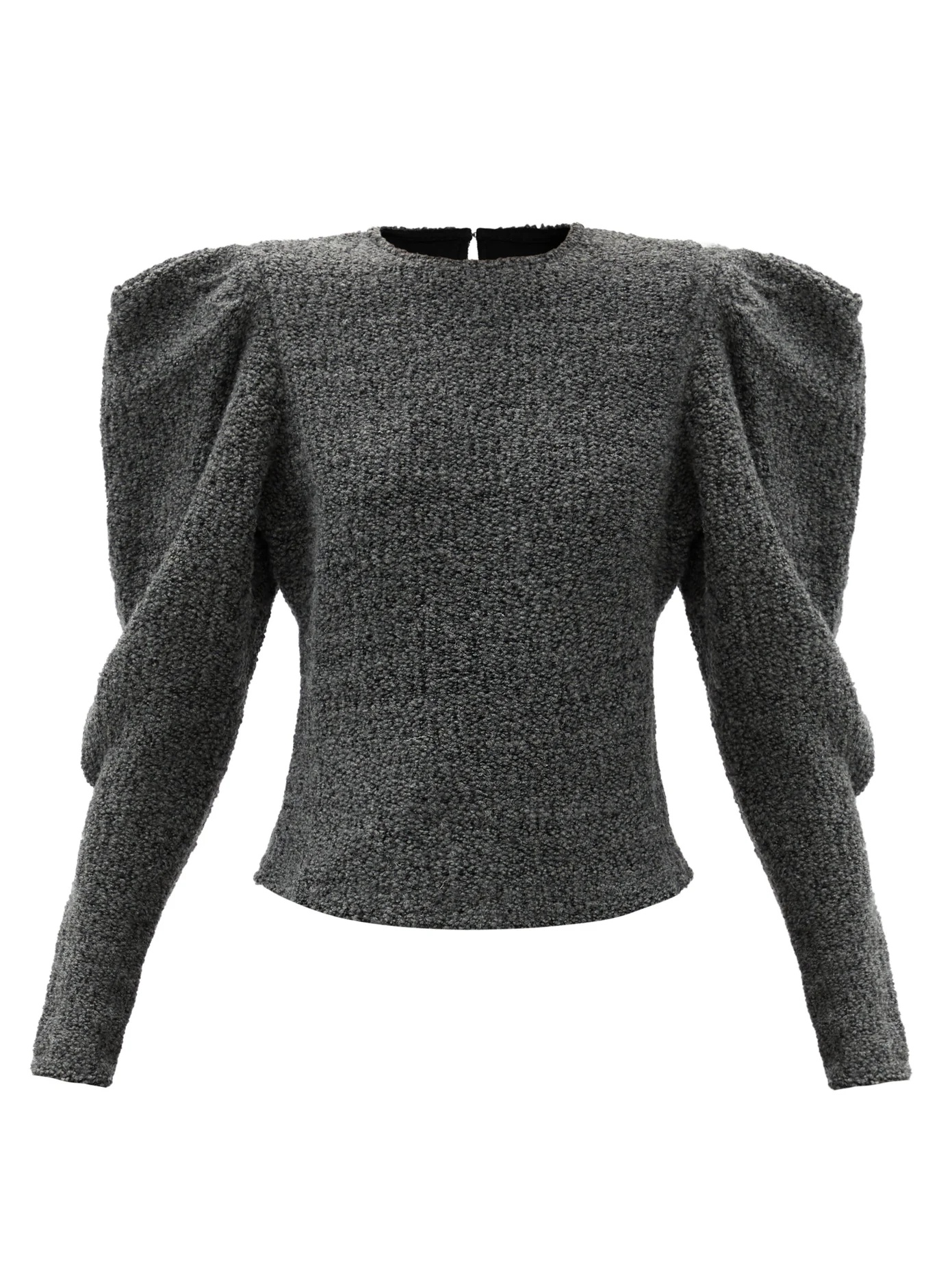 Hamili gigot-sleeves knitted wool-blend top - 1