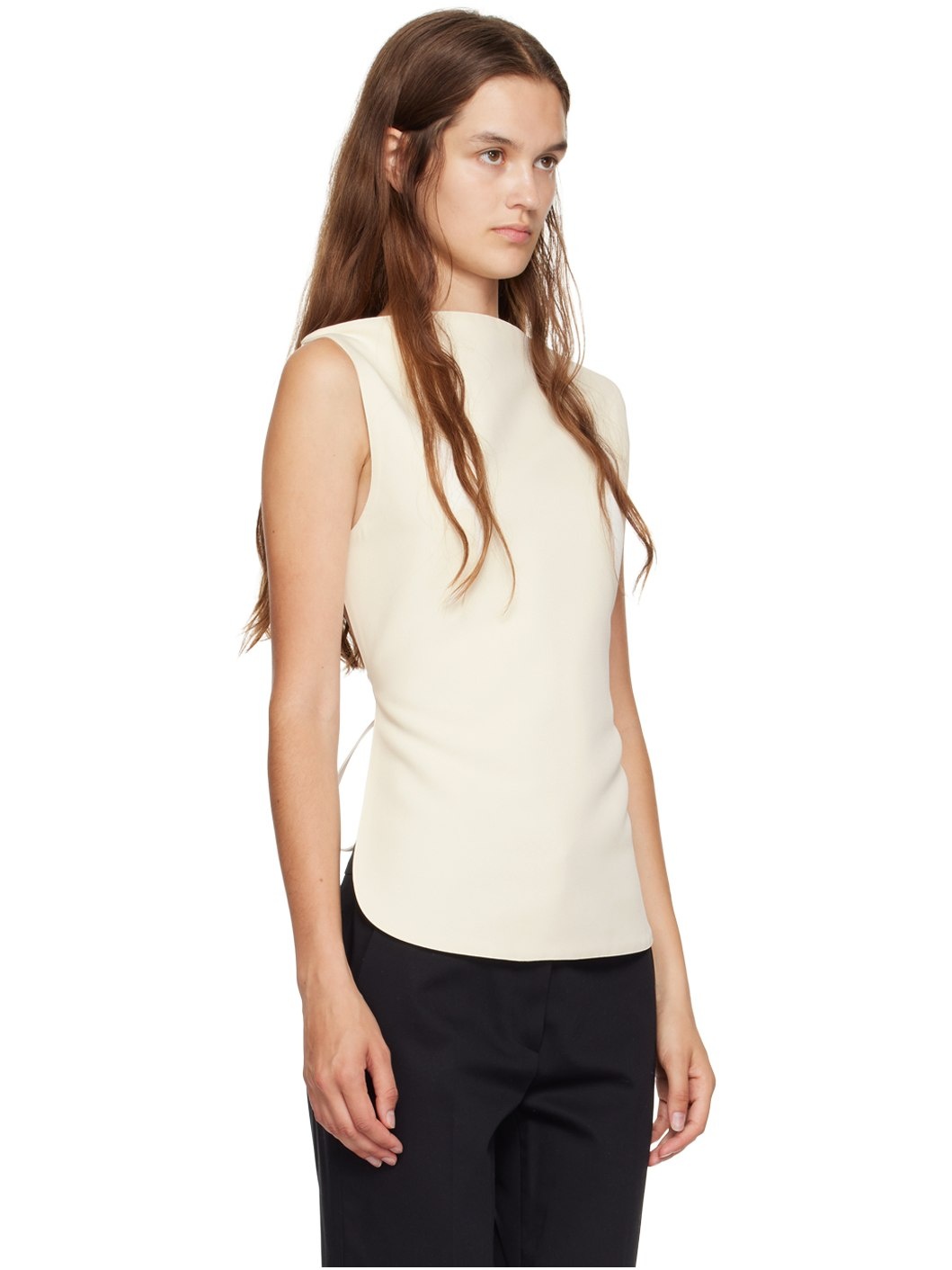 Off-White Open Back Tank Top - 2