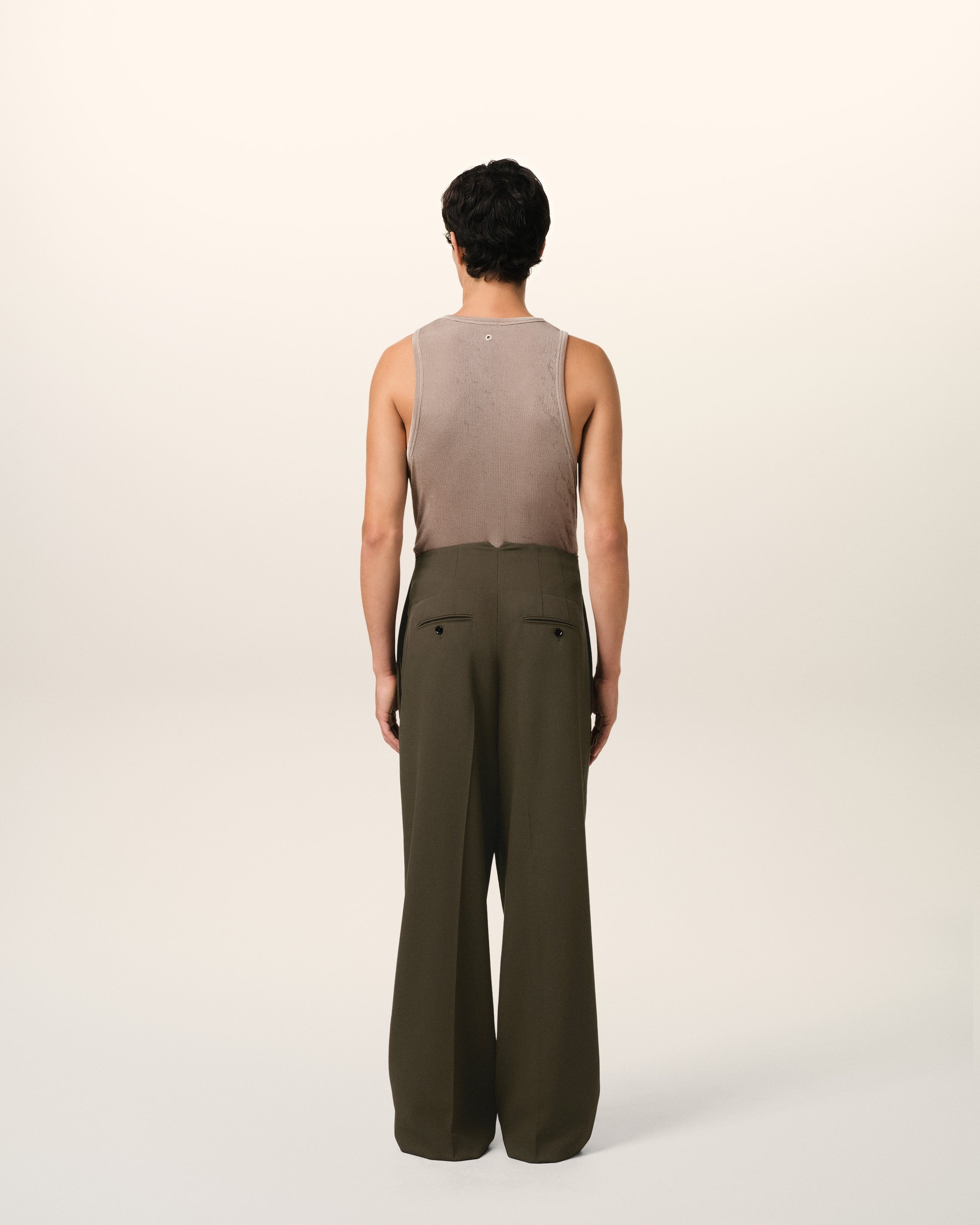 GREEN WOOL SAILOR TROUSERS - 4