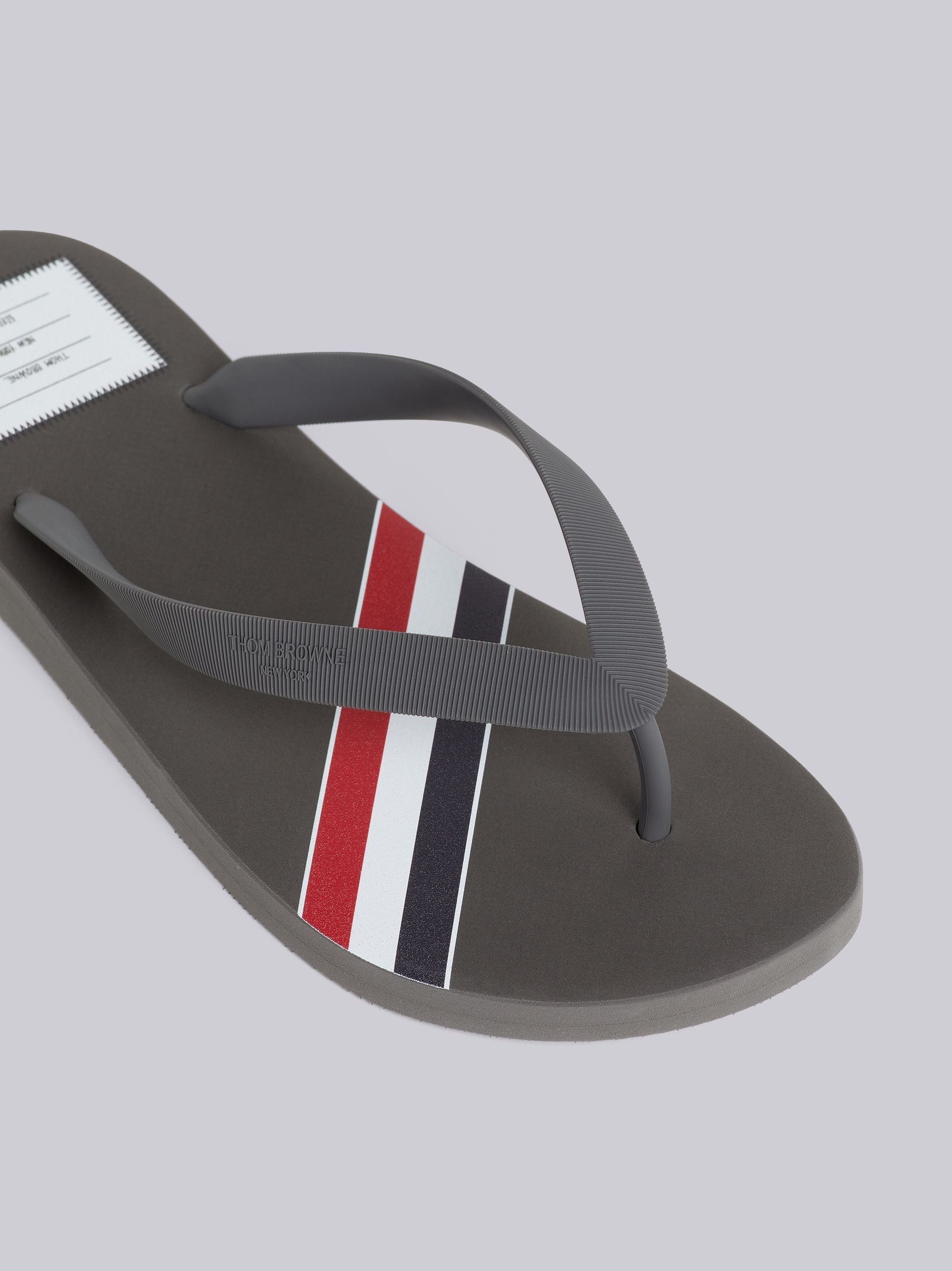 Medium Grey Molded Rubber Stripe Flip Flop - 2