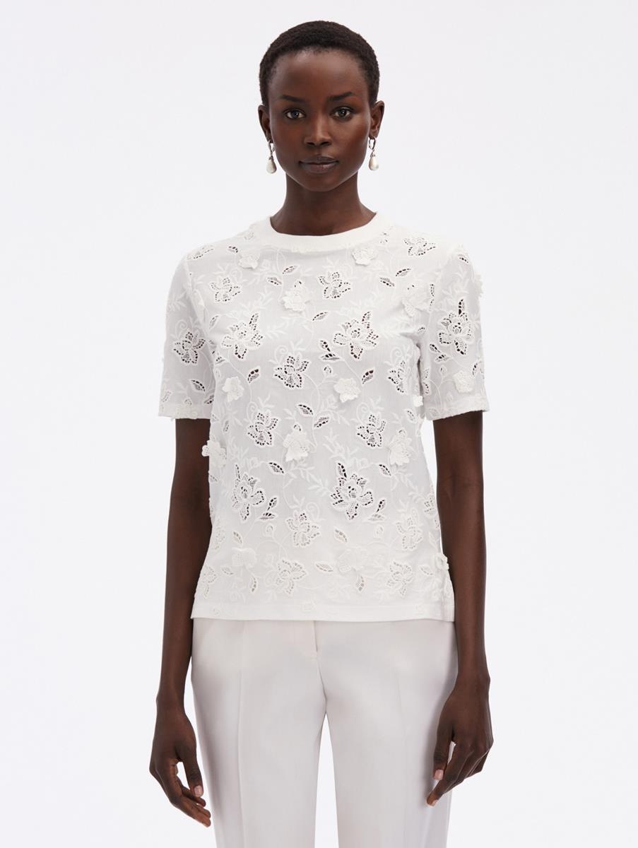 GARDENIA GUIPURE LACE TEE - 1