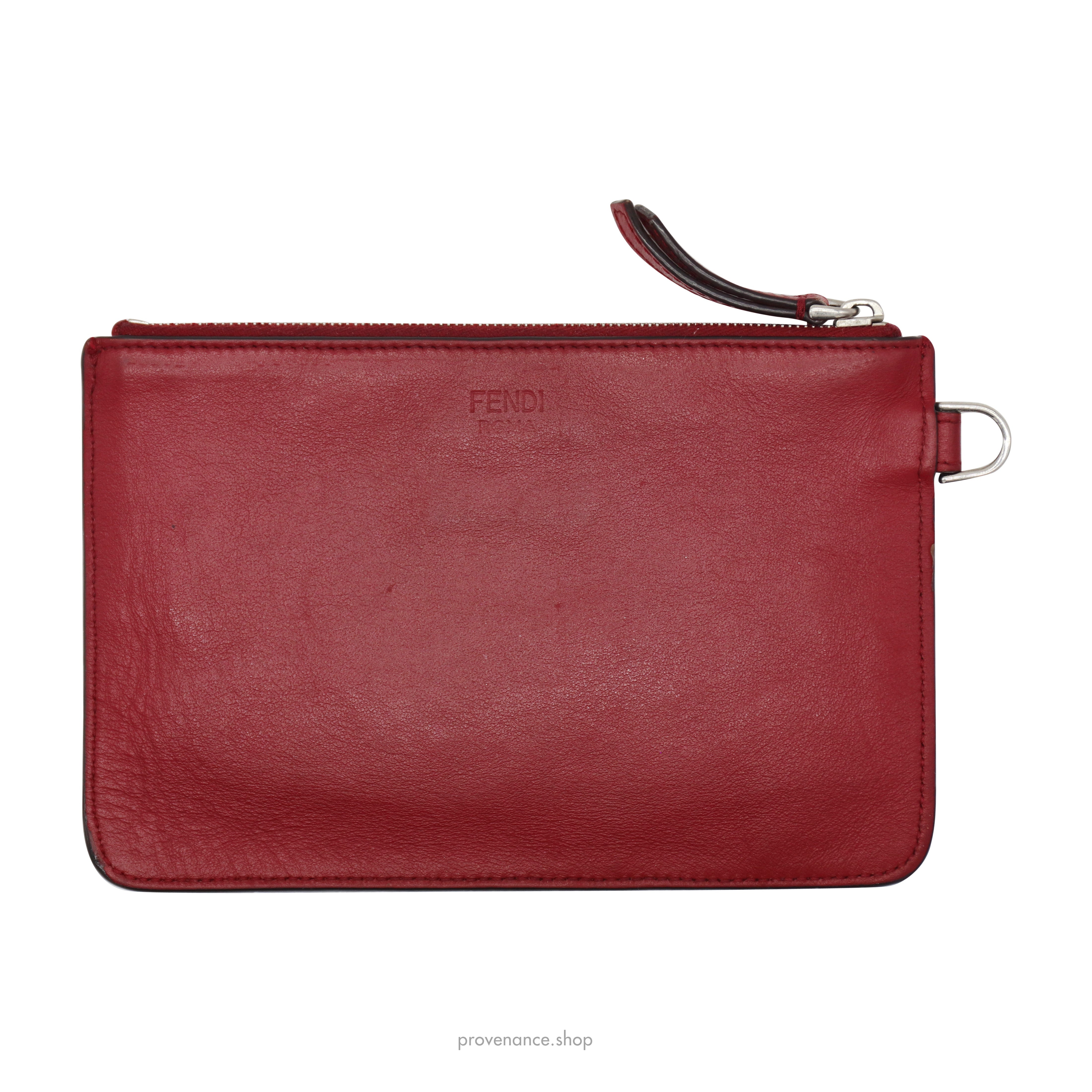 Fendi "YES" Zipped Pouch - Red Leather - 2