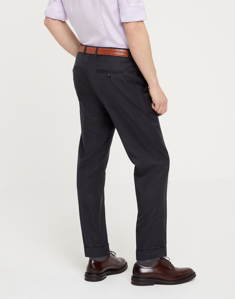 Brunello Cucinelli Virgin wool houndstooth formal fit trousers outlook