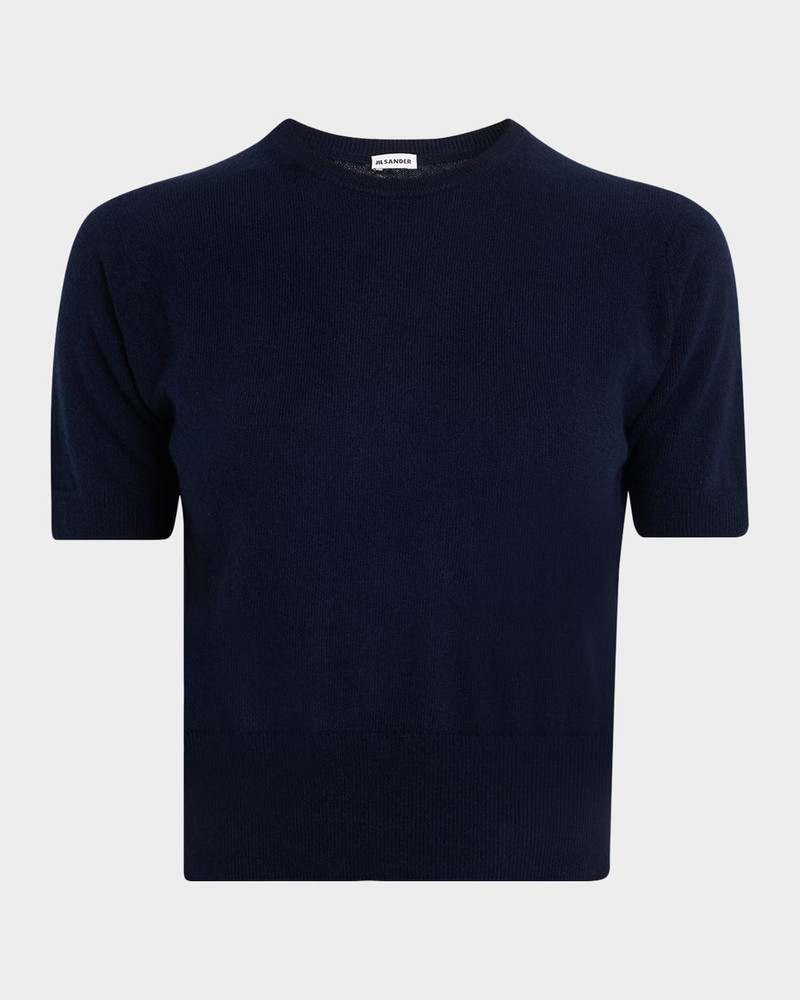 Wool-Cashmere Knit Short-Sleeve T-Shirt 1