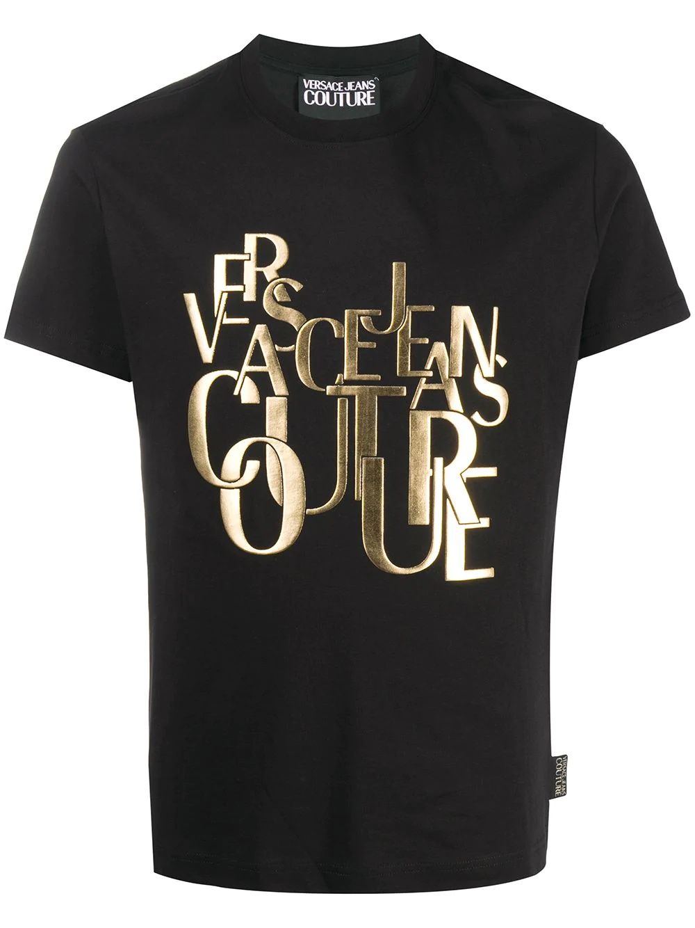 metallic logo-print T-shirt - 1