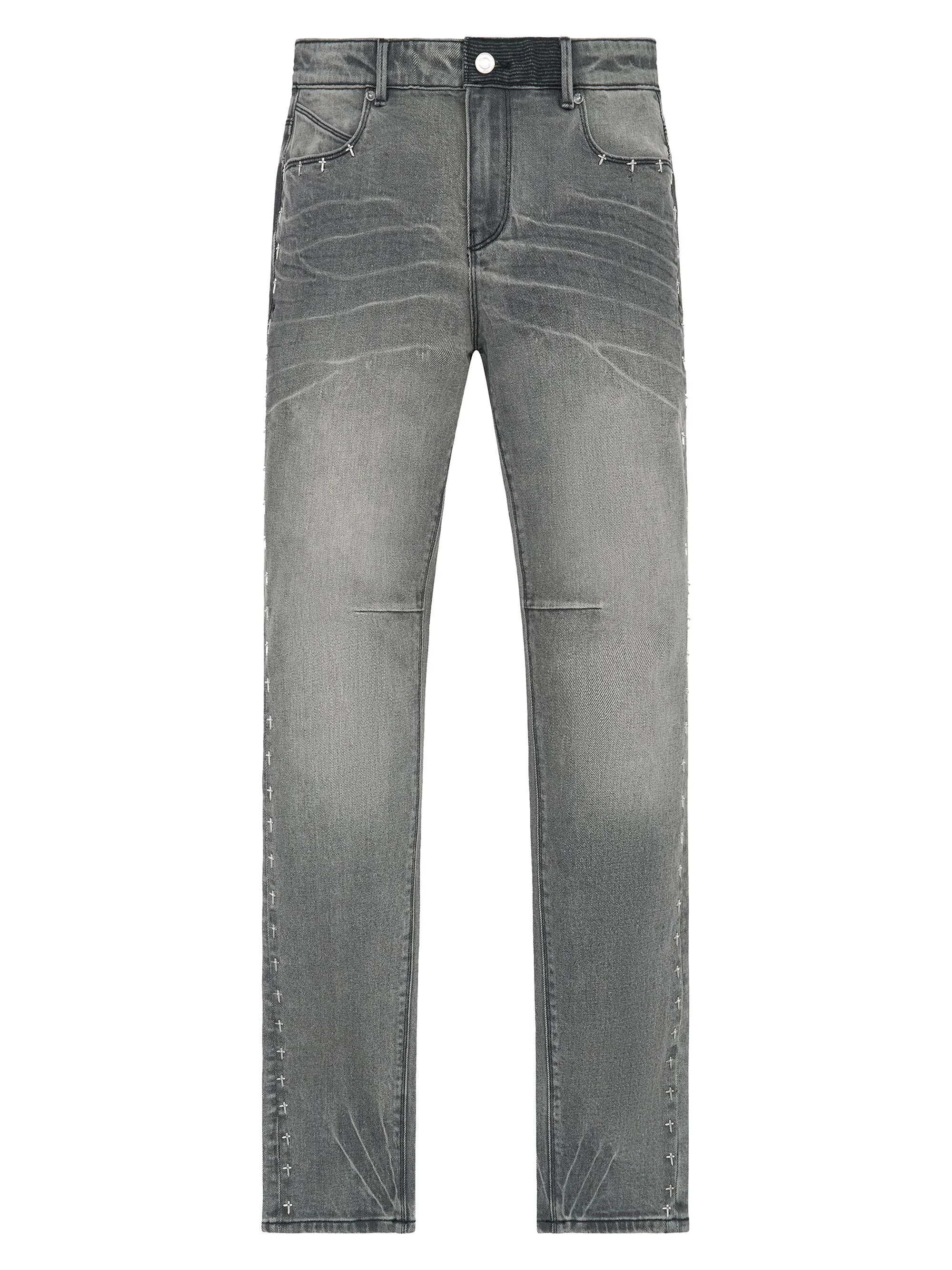 Men's Exodus Bryant Side Cross Skinny Jeans - Iron Haze Side Cross - 1