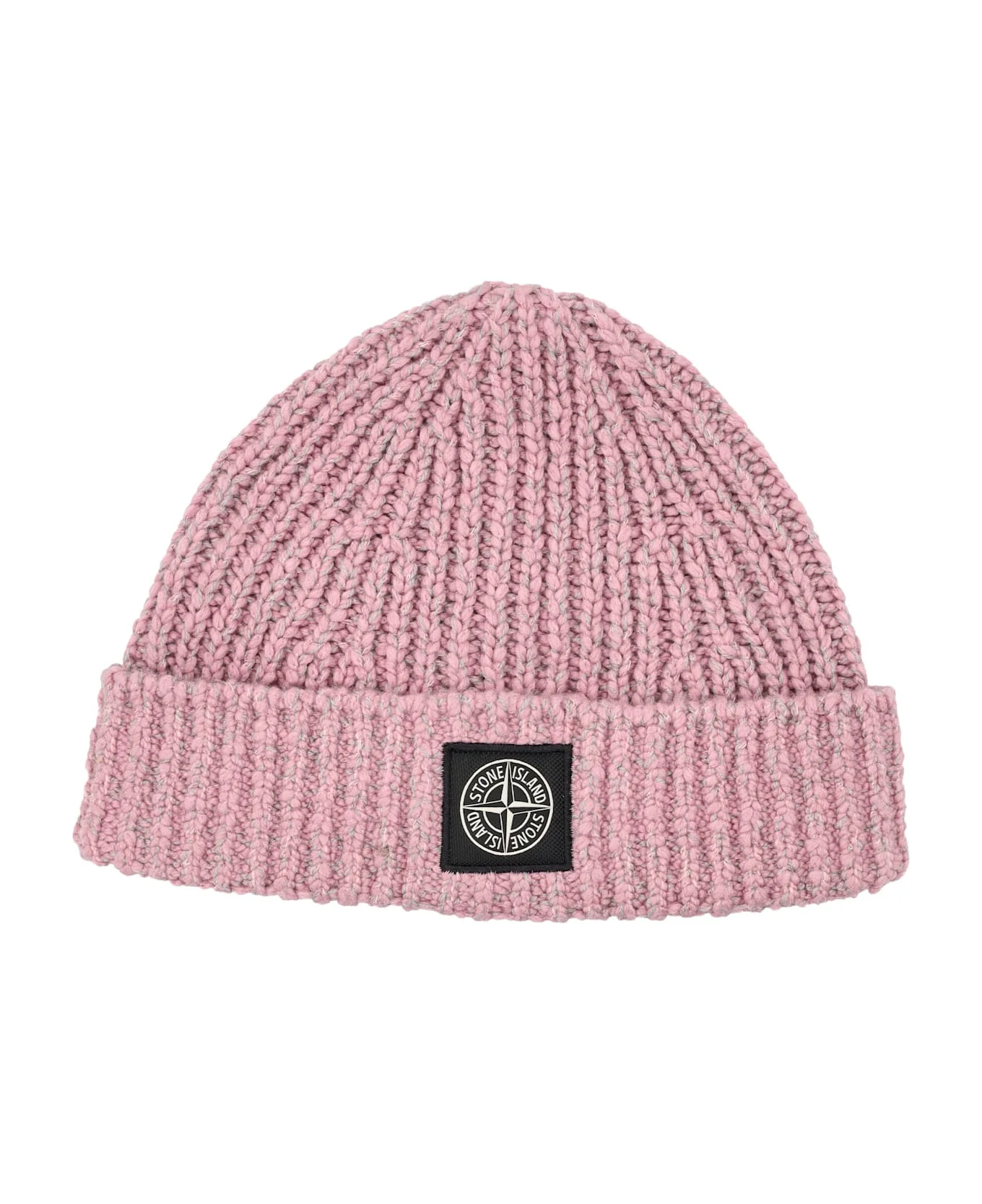 Stone Island Mouliné Wool Beanie With Compass Logo - 1