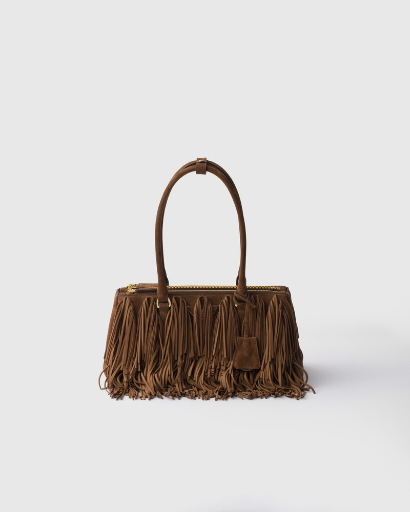 Prada Galleria medium suede bag with fringe 1