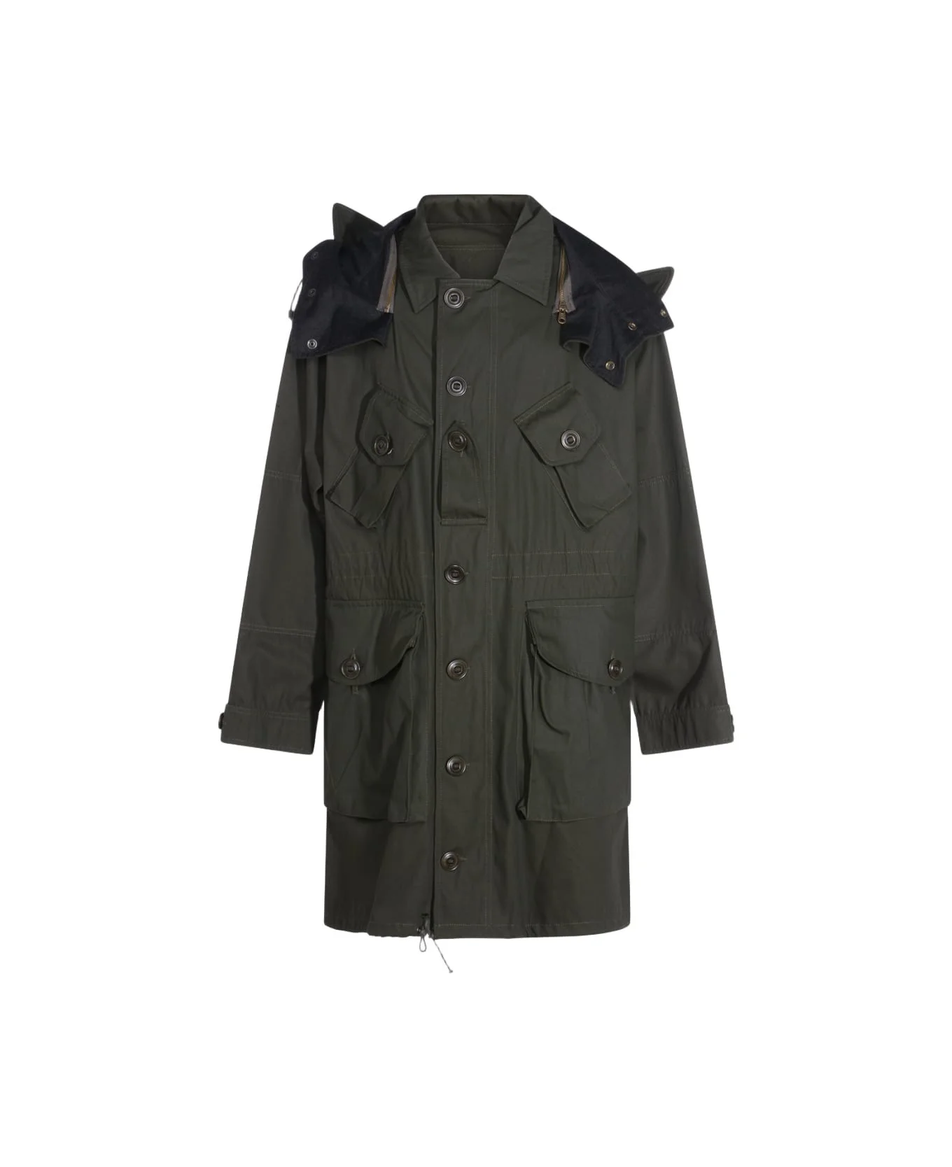 Dark Green Cotton Coat - 1