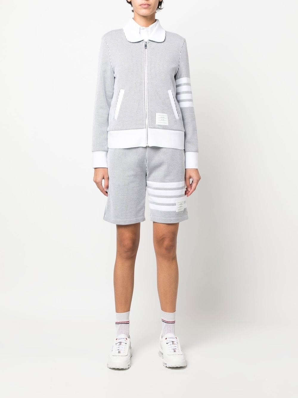 4-Bar stripe seersucker shorts - 2