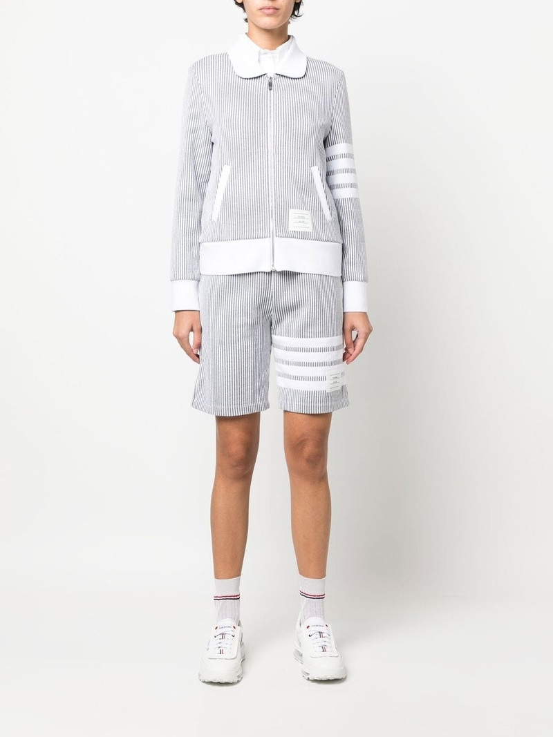 Thom Browne 4-Bar stripe seersucker shorts outlook
