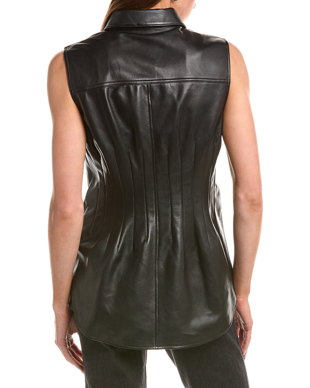 Helmut Lang Darted Leather Top - 2