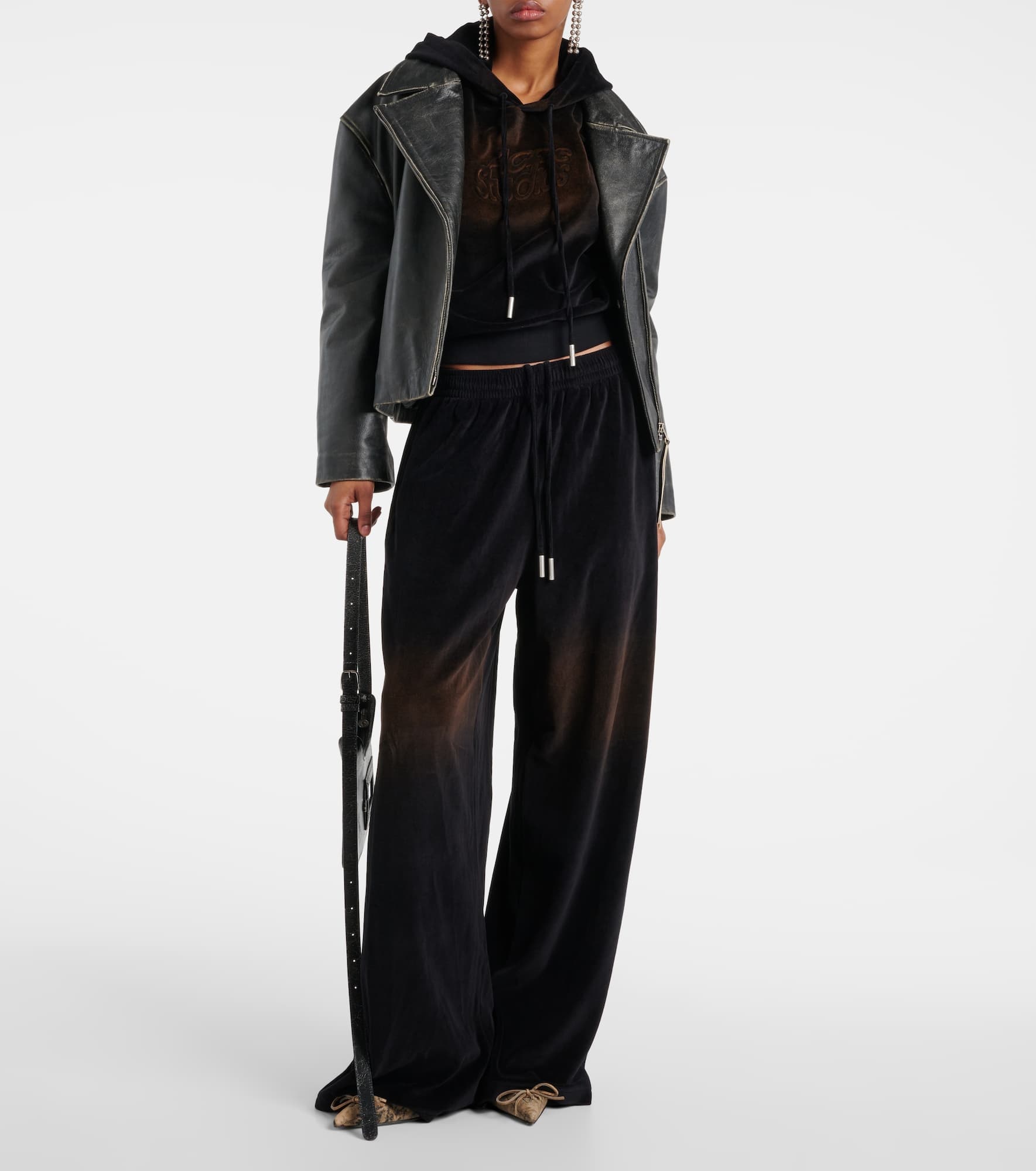 Cotton-blend track pants - 2