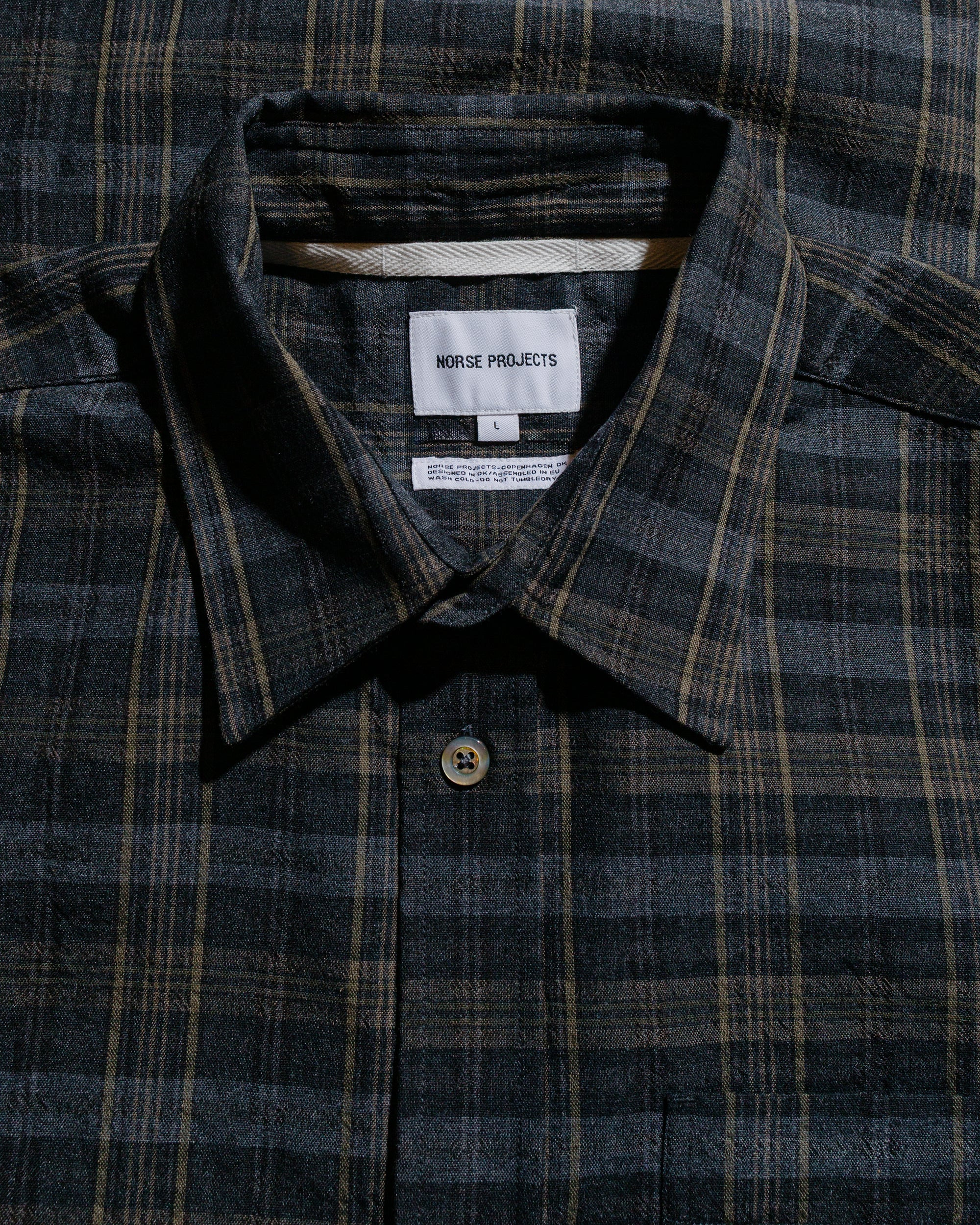 Ole Oversized Wool Check Shirt Charcoal Grey - 5