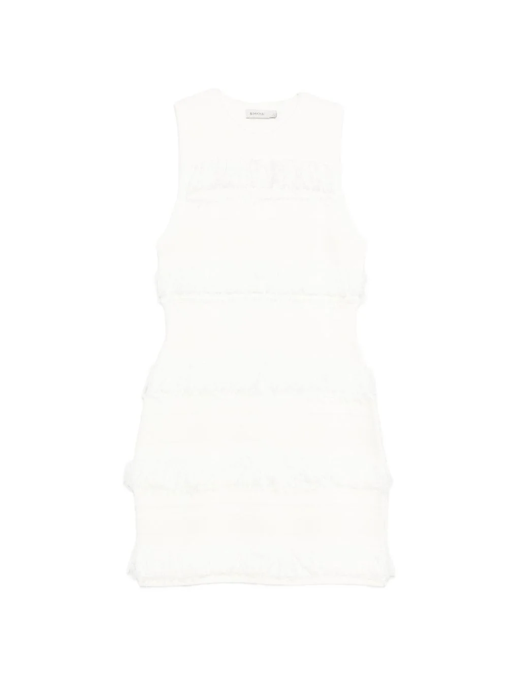 fringed striped mini dress - 1