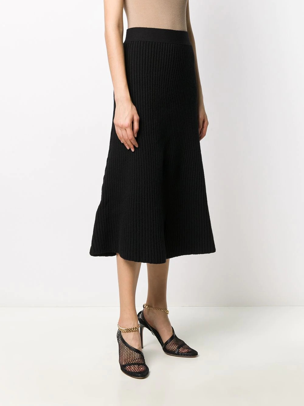 ribbed-knit midi skirt - 5