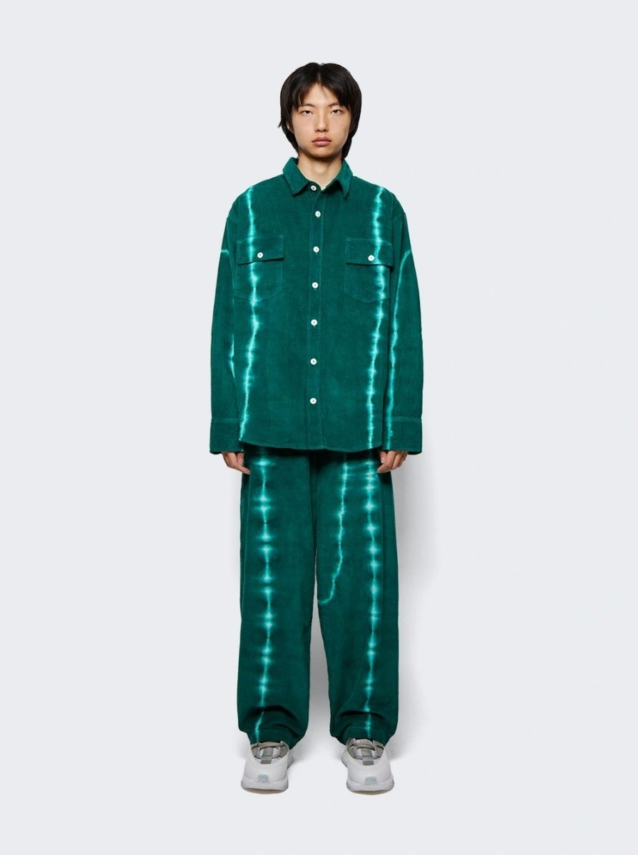 Grid Cord Work Pant White And Pine Green - 2