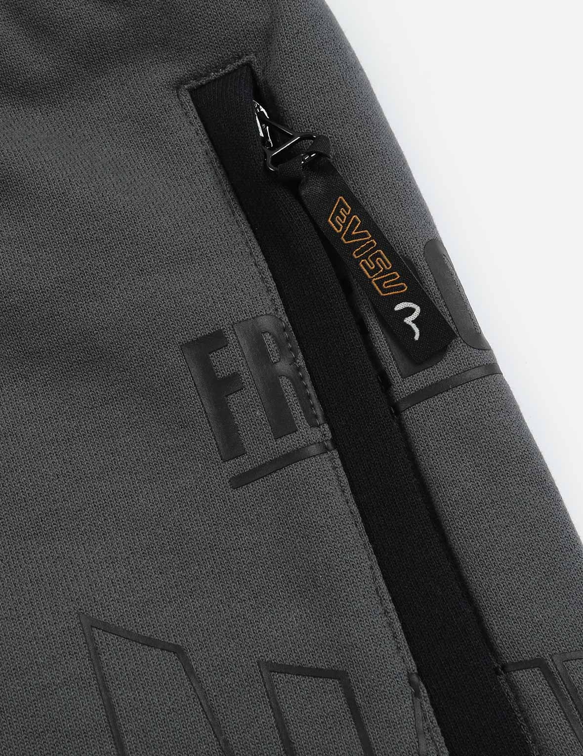 LOGO PRINT AND SEAGULL EMBROIDERY PATCHWORK SWEAT SHORTS - 8