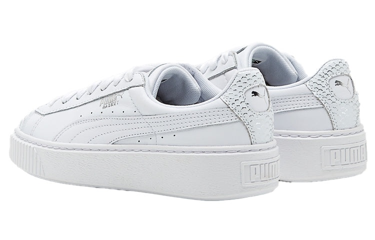 (WMNS) PUMA Basket Platform Ocean Leisure Board Shoes White 366442-02 - 4