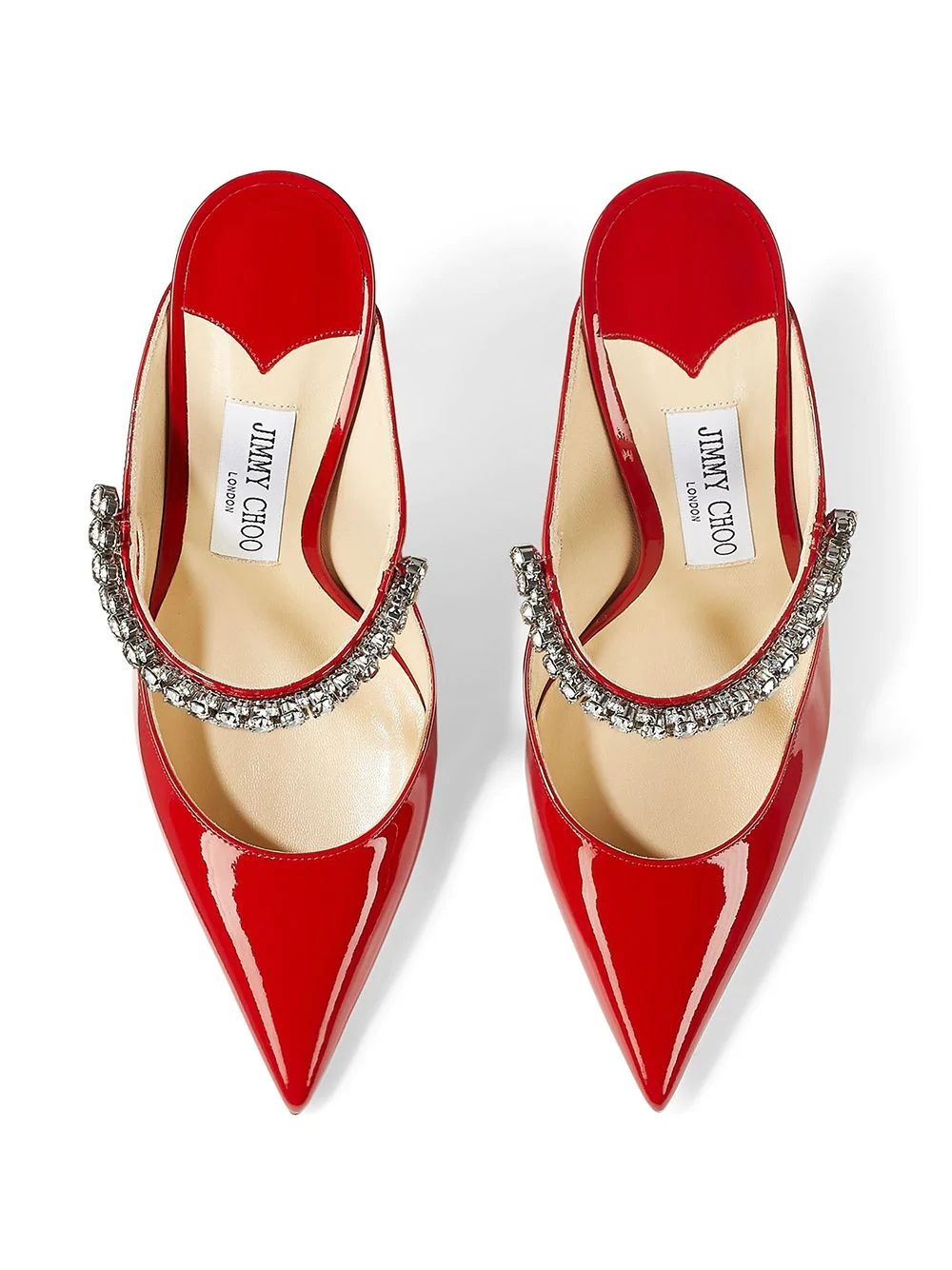 patent leather stiletto pumps with crystal detail - 4