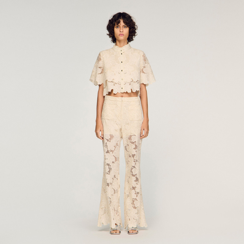 CROPPED FLORAL GUIPURE SHIRT 3