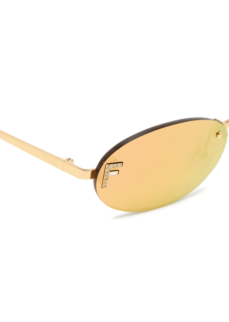 Fendi Narrow Oval-frame Sunglasses - 3