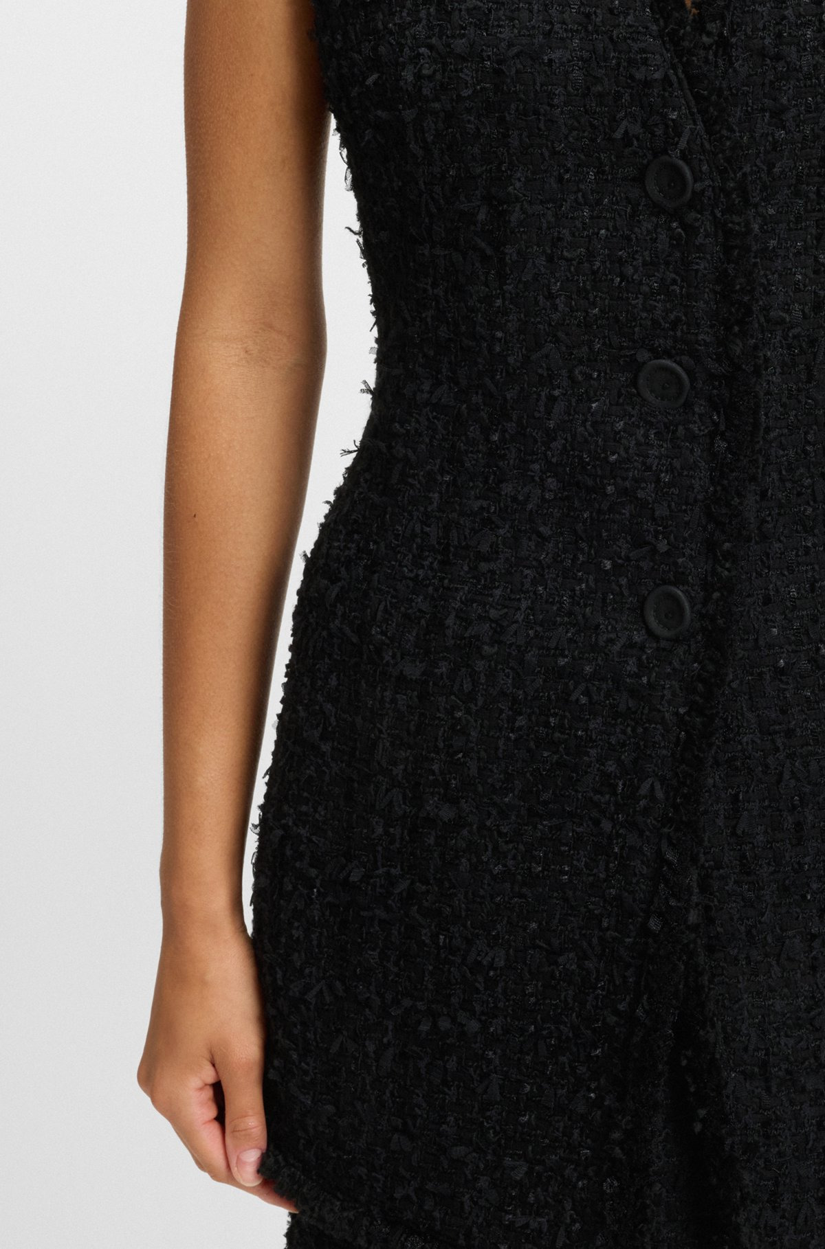 SLEEVELESS REGULAR-FIT BLAZER IN VELVET TWEED - 6