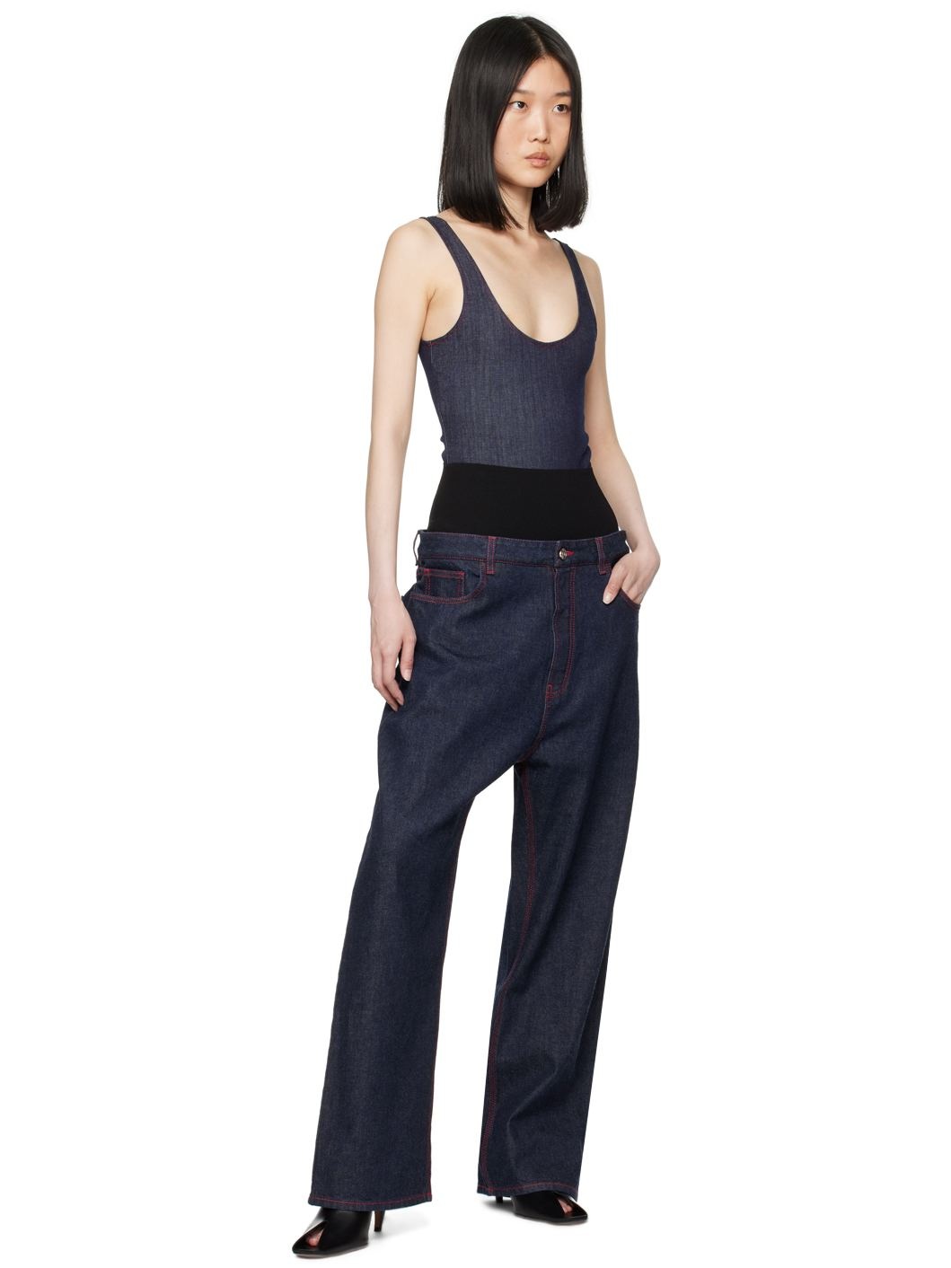 Blue Tank Denim Bodysuit - 5