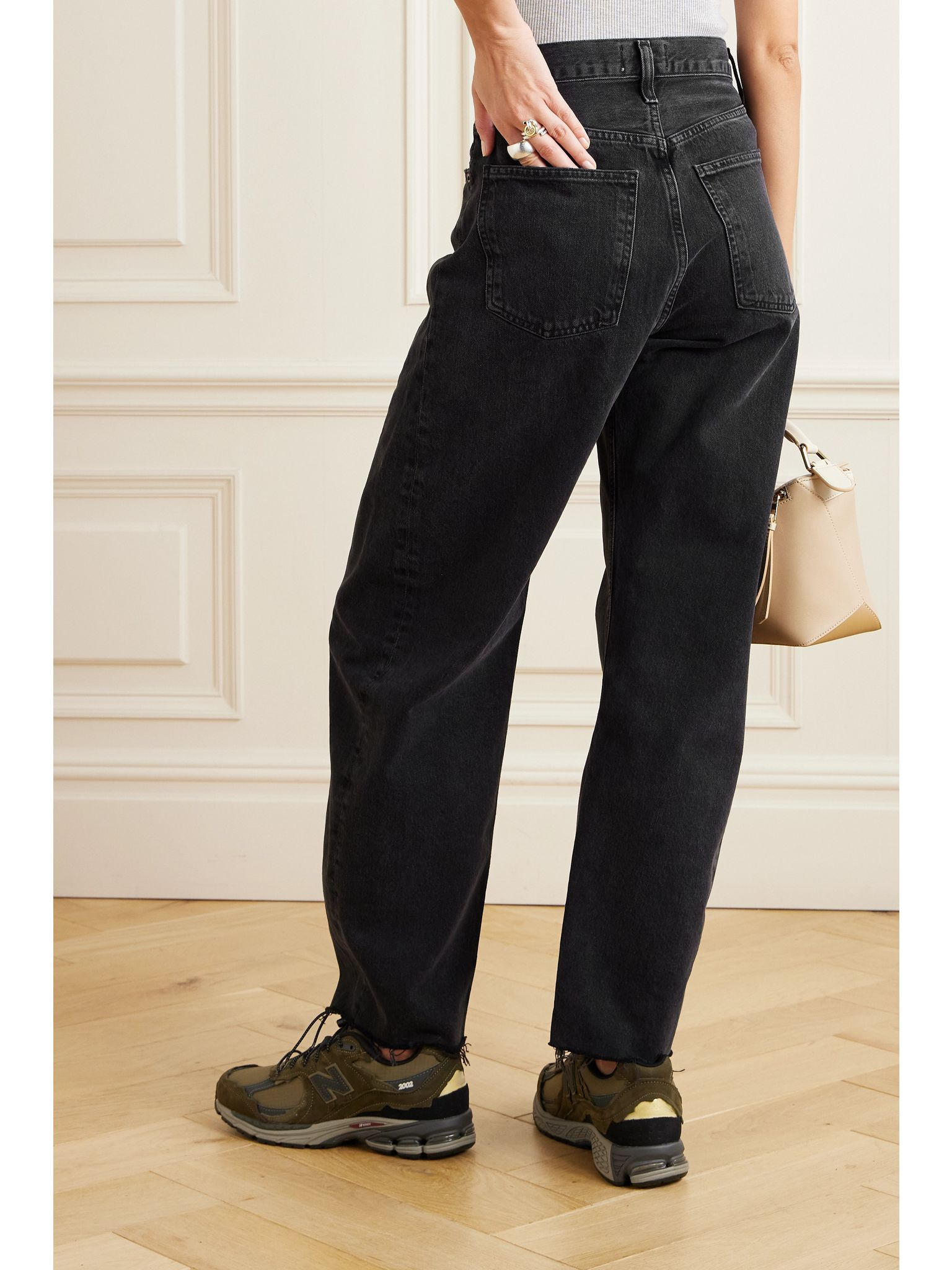 Luna high-rise tapered organic jeans Black - 3