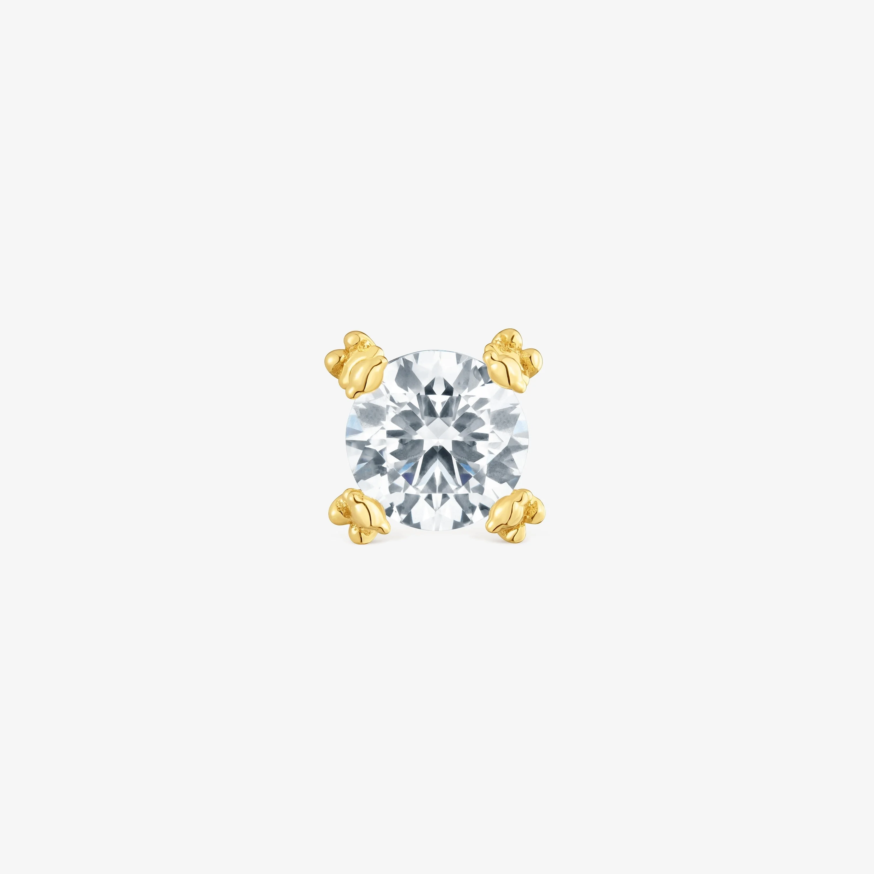 18K gold vermeil single Earring with lab-grown diamonds Color Pills - 1