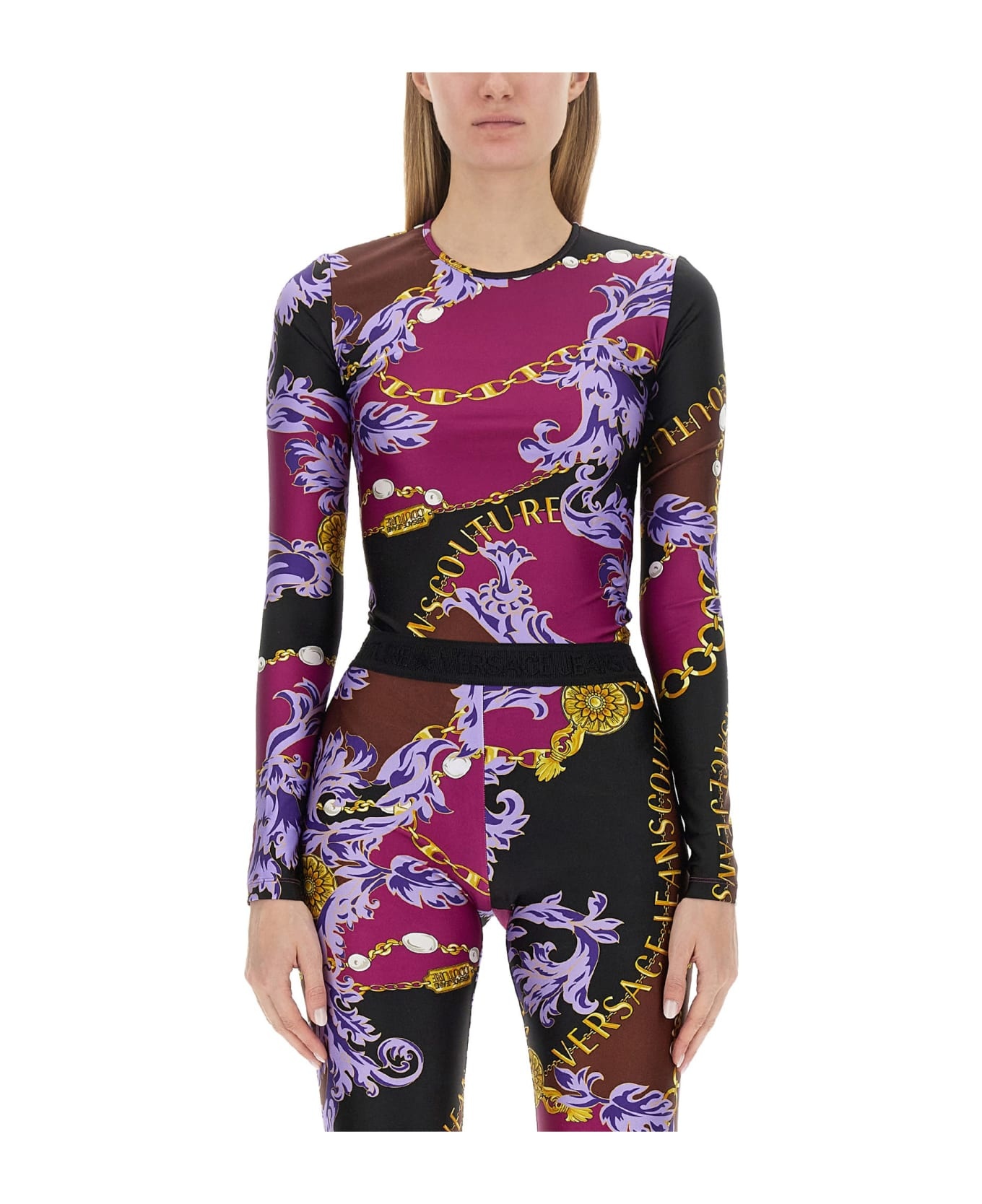 Chain Couture Print Bodysuit - 1