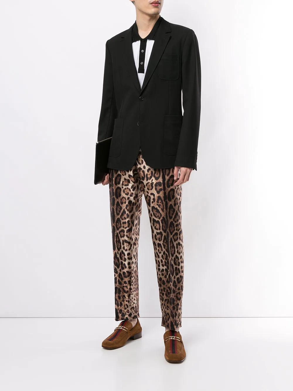 leopard print slim-fit trousers - 2