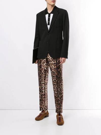 Dolce & Gabbana leopard print slim-fit trousers outlook