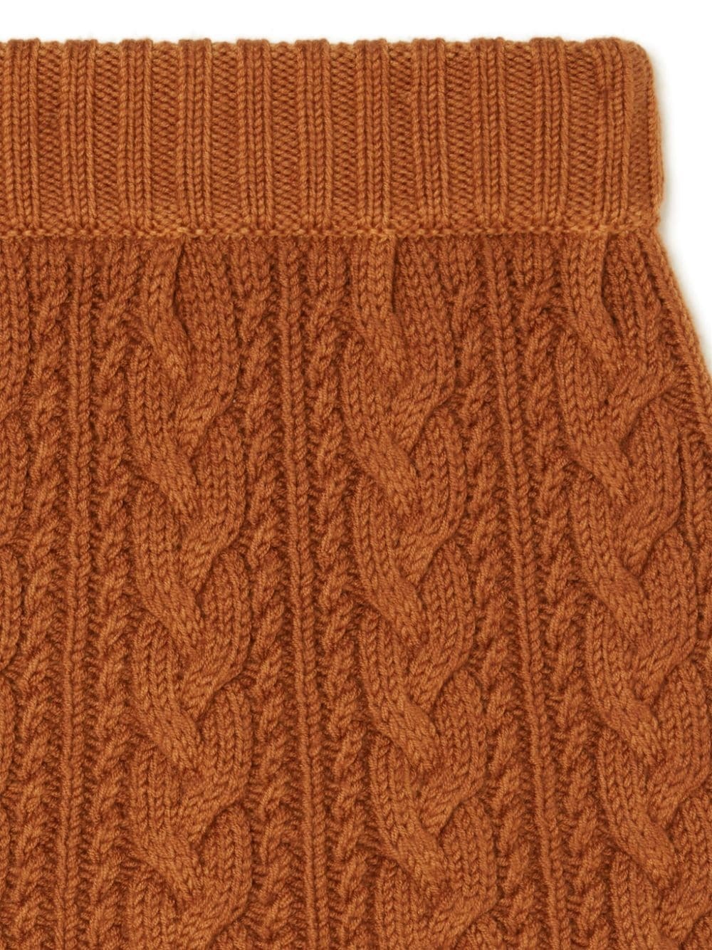 cable-knit mid-rise skirt - 7