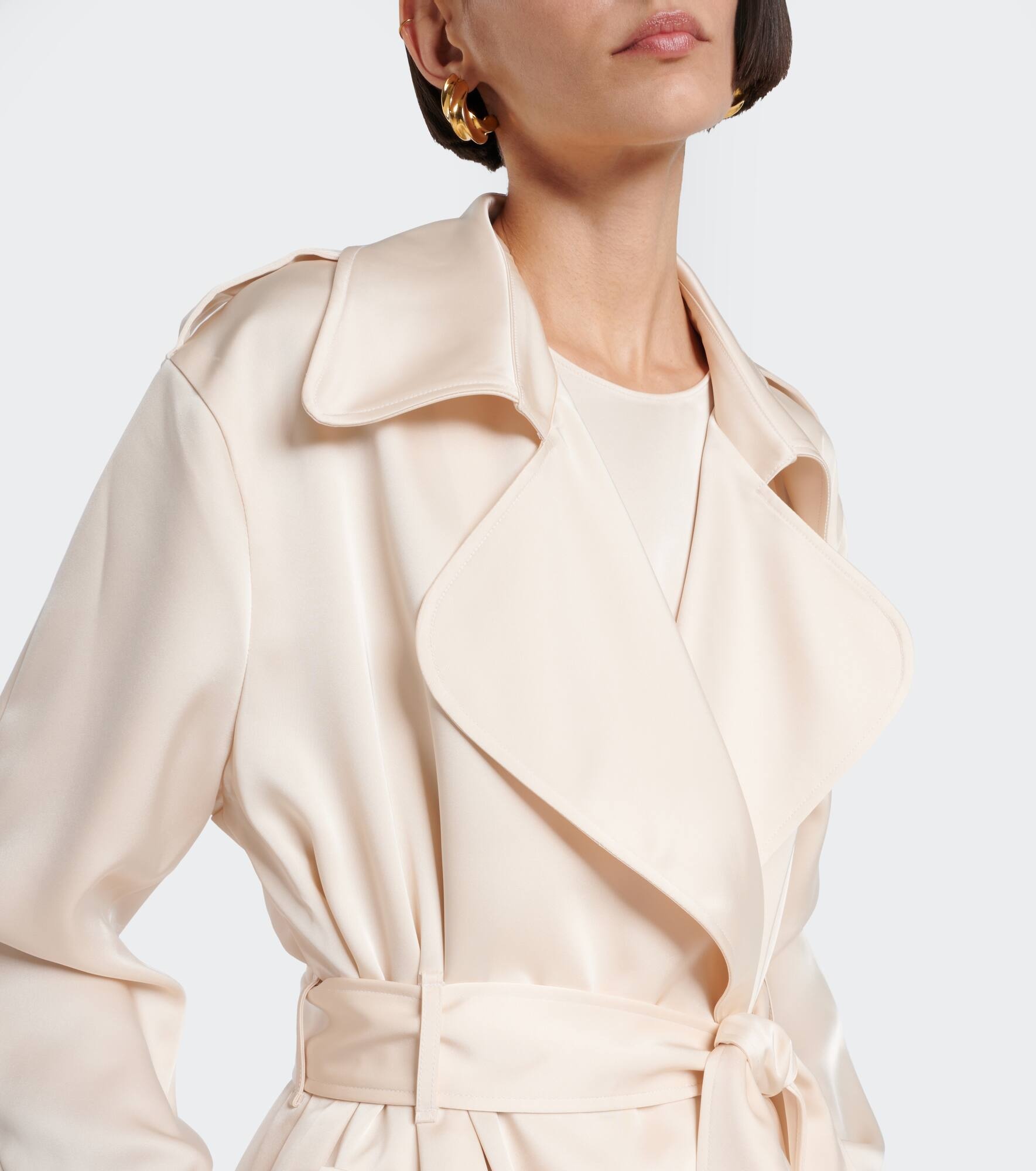 Barb satin trench coat - 4
