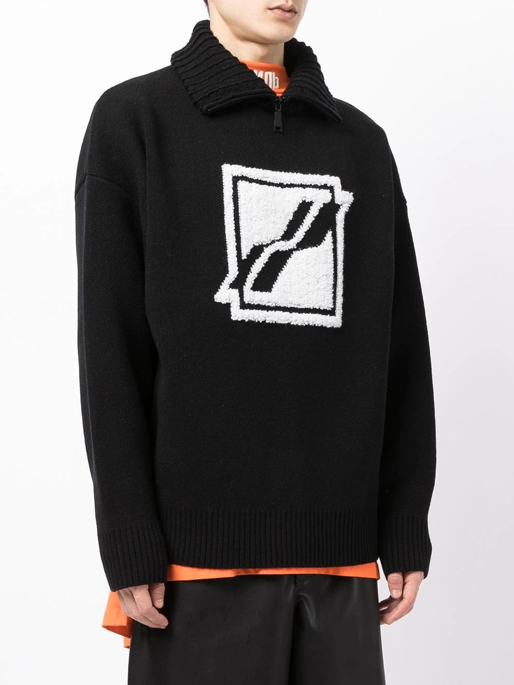 intarsia-logo sweatshirt - 3