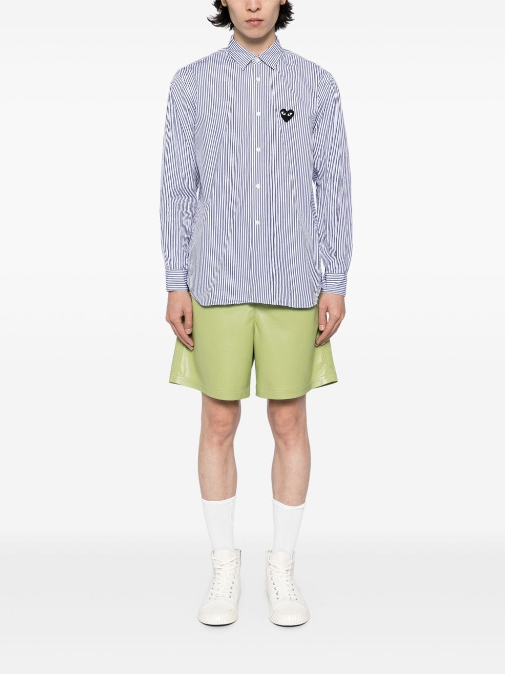 logo-patch cotton shirt - 2